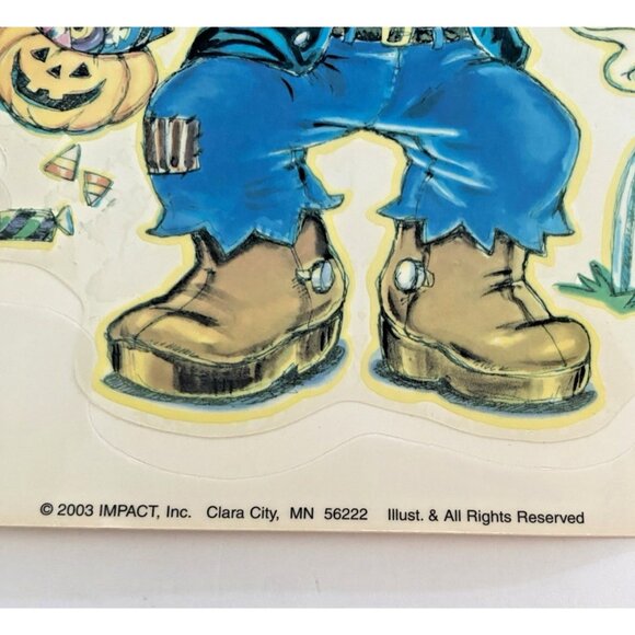 Vtg Fall Halloween Vinyl Window Clings Lot 5 Pumpkin Witch Cat Ghost Decor - Picture 13 of 16